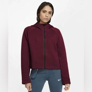 Nike Sportswear Tech Fleece Women’s Engineered Full Zip Hoodie Dark Red Size XS